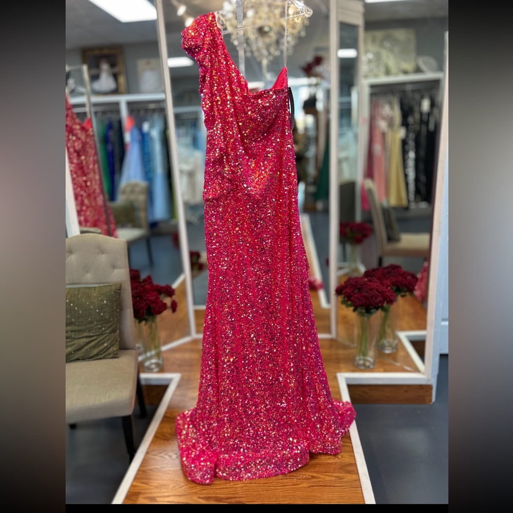 Ava Presley Hot Pink Iridescent Formal Gown Size  22